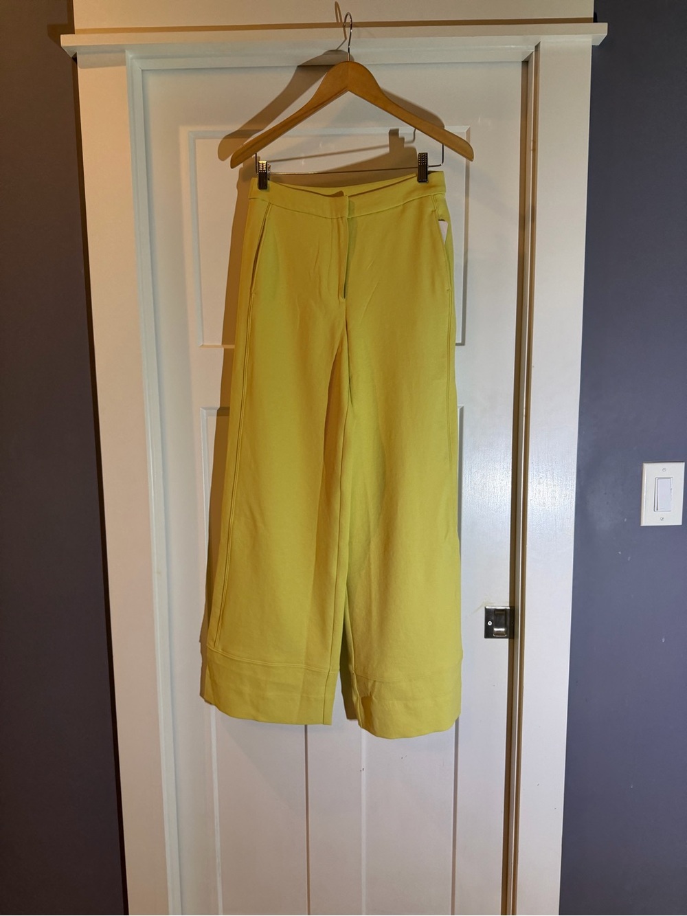 RHONE Wide Leg Crop Pants in Chartreuse